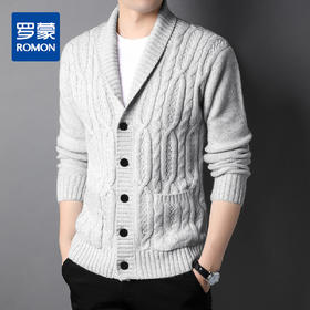 罗蒙男士冬季含羊毛针织开衫男舒适百搭外套男士通勤毛衣男针织衫
