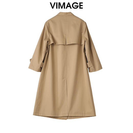 VIMAGE纬漫纪气质经典卡其百搭宽松长款显瘦风衣外套2025春季新款VA2504403 商品图2