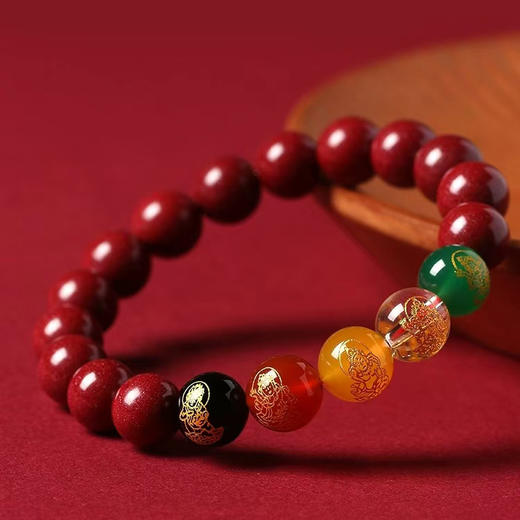 「礼盒装」BAOFANDI宝梵迪 新年红系列 五路财神转运珠朱砂手串 转运珠款/貔貅款 商品图5