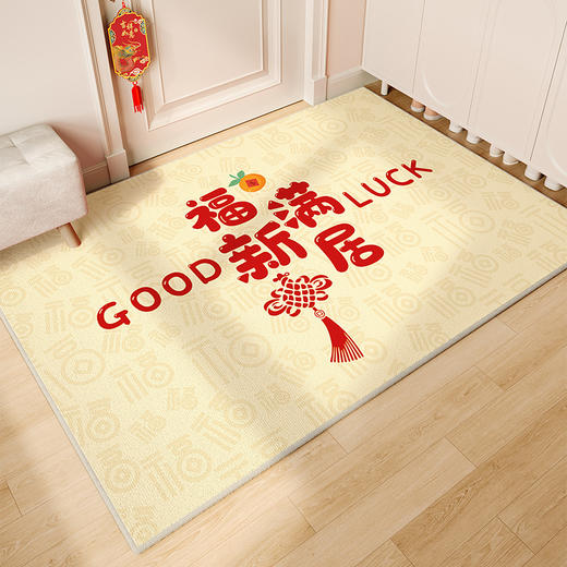 【新年好物！水晶绒地毯】红色入户门地垫高级感 吸水防滑脚踏垫 家用耐脏易打理 水晶绒地垫-QQ 商品图11