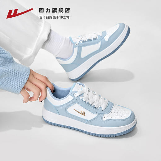 回力女鞋板鞋新款冬季厚底百搭小白鞋爆款加绒运动休闲鞋子女1599 商品图3
