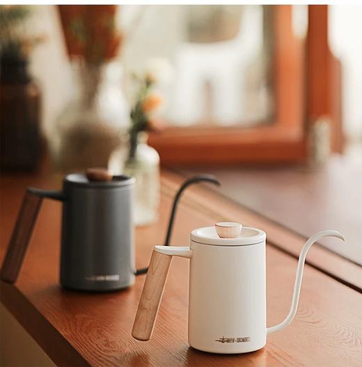 星球手冲壶-砂米白-600ml 实木手柄不锈钢细口壶 MHW-3BOMBER轰炸机 商品图1