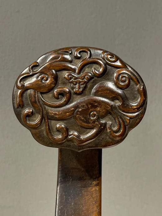 花梨木雕螭龙纹如意摆件，顺丰包邮 商品图6