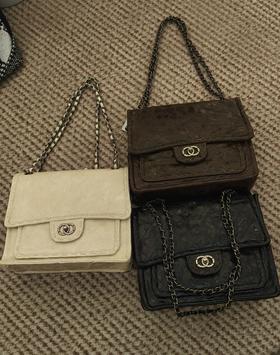 【门店同款】ENJOY常卖中古菱格编织邮差包 160793151