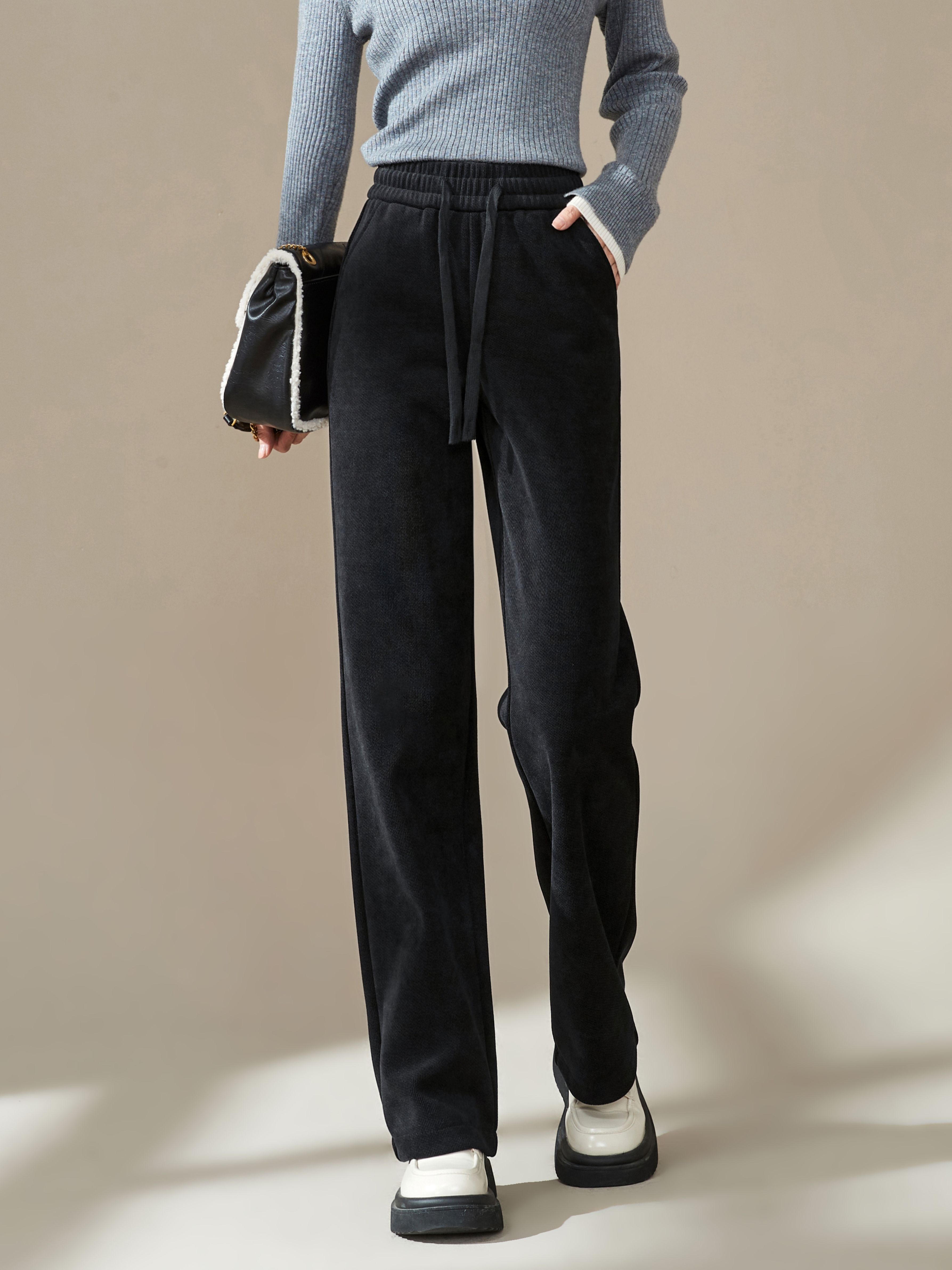 雪尼尔加厚直筒休闲裤FCE4PAT189