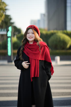 ❤️鸿运来【红色喜气洋洋红围巾&披肩】羊绒羊毛围巾女秋冬季红色百搭披肩加厚保暖针织披肩