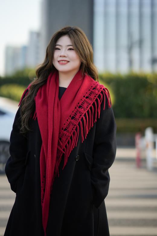 ❤️鸿运来【红色喜气洋洋红围巾&披肩】羊绒羊毛围巾女秋冬季红色百搭披肩加厚保暖针织披肩 商品图7