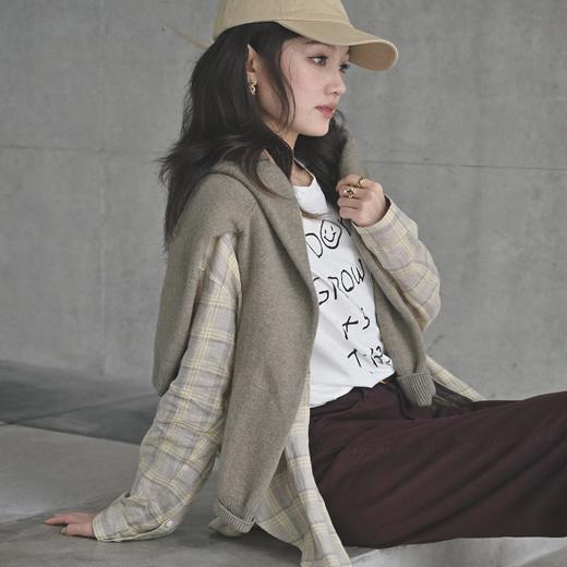 顺丰包邮34507洛诗琳春季新款清冷感经典格纹翻领亚麻衬衫女662 商品图3