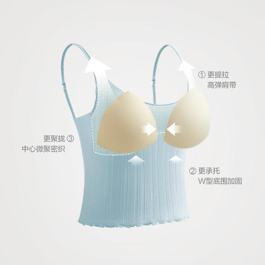 【新品上新】有棵树女士吊带背心女免穿文胸木耳边内搭-V1009 商品图1