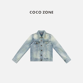 COCO ZONE 复古翻领牛仔外套百搭休闲长袖上衣CC1C2161