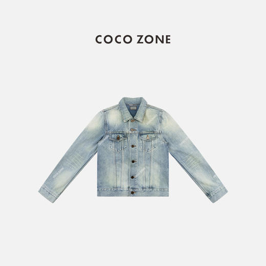 COCO ZONE 复古翻领牛仔外套百搭休闲长袖上衣CC1C2161 商品图0