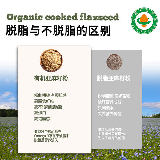 有机亚麻籽粉(熟) 250g/瓶 商品图2
