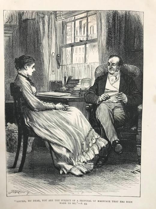 约19世纪后期 狄更斯《艰难时世》 20幅插图 漆布精装16开 商品图2