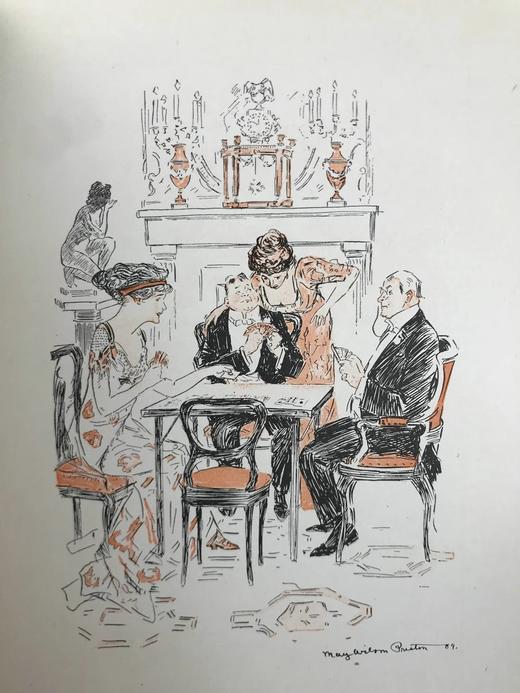 1909年 卡罗琳·威尔斯《桥牌之诗》 普雷斯顿10余幅趣味插图 漆布精装32开 商品图4