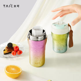 TAIC太可纯钛保温杯保冷幻彩咖啡杯高颜值轻奢便携随行杯带提绳  ZJ