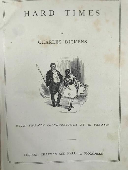 约19世纪后期 狄更斯《艰难时世》 20幅插图 漆布精装16开 商品图3