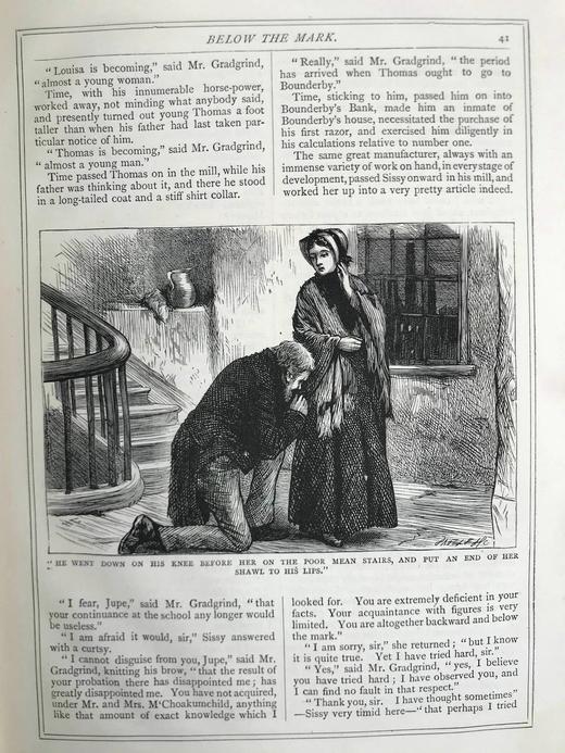 约19世纪后期 狄更斯《艰难时世》 20幅插图 漆布精装16开 商品图11