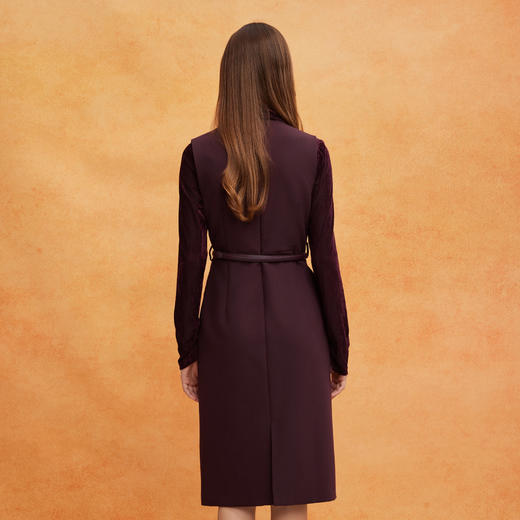 QE816斯尔丽25春季力丝绒压花内搭配马甲长裙优雅时尚通勤假两件连衣裙 商品图1