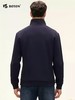 波顿秋冬男士长袖立领深蓝色针织衫卫衣高端拉链上衣MT025324 商品缩略图4