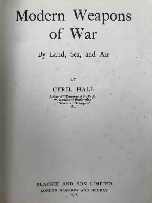 1918年 现代海陆空战争武器 35幅插图 全真皮精装32开 商品图3