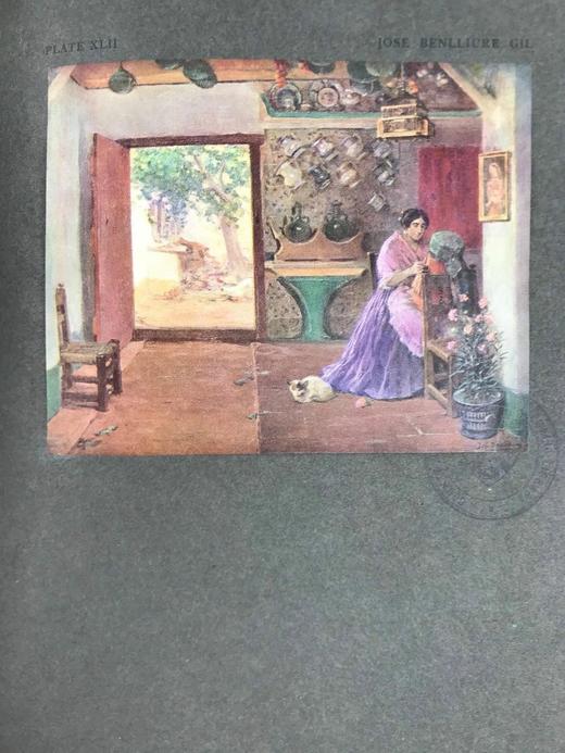含藏书票！1921年 西班牙绘画 52幅插图（含10幅彩色手工贴图） 真皮脊精装大16开 商品图8