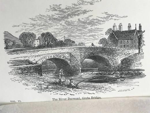 袖珍本！约19世纪后期 华兹华斯诗集（全8卷） 10幅版画插图 漆布精装64开 商品图11