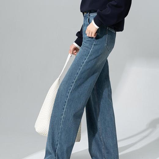 【高货xg】全新升级【铂金会员174/天猫229/差价55】(53434) 洛诗琳窄版阔腿牛仔裤女2025年春季新款宽松直筒拖地裤 商品图3