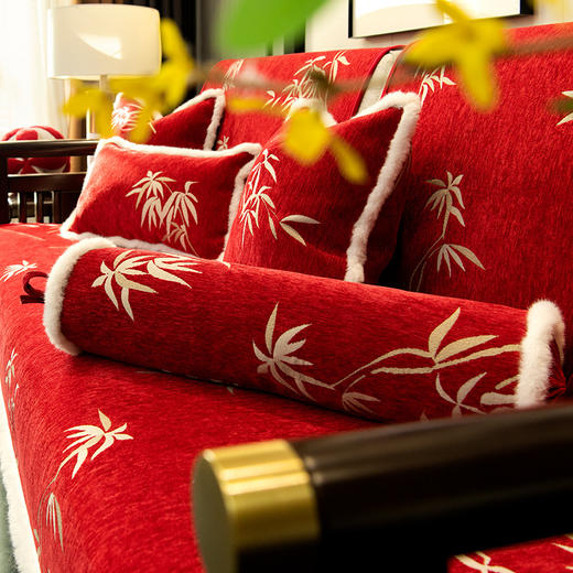 新中式国潮沙发垫防滑沙发盖布红色喜庆新年四季通用新款 商品图2