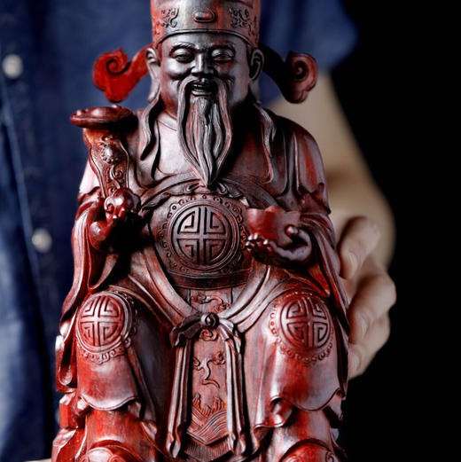【青山特惠】小叶紫檀 | 如意财神高油密老料雕刻 b28 商品图7