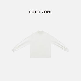COCO ZONE 设计感木耳边立领纯色长袖T恤CD1A0214