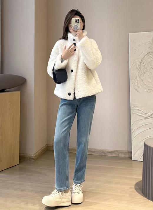 土耳其新款新色胶囊四面弹加绒烟管直筒牛仔裤 商品图0