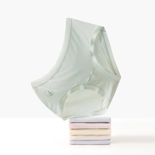 【林栖好物】100%桑蚕丝7A抑菌真丝裆内裤加长内档中高腰三角裤80s兰精莫代尔 商品图1