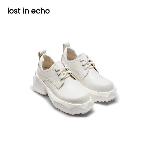成毅同款lost in echo2024春季新款设计师品牌圆头绑带切面厚底德比鞋简洁 商品图0