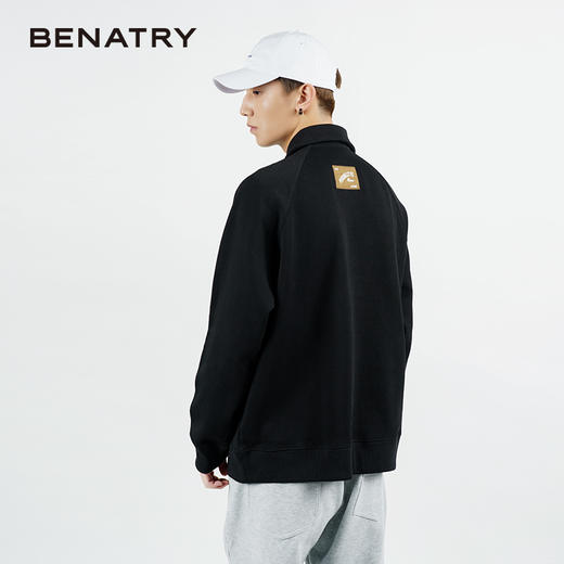 贝纳川翻领字母插袋男士插肩袖卫衣ECP124004 商品图4