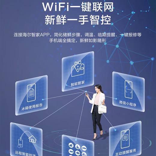 海尔476升十字对开门四门干湿分储一级双变频风冷无霜宽幅变温EPP超净家用冰箱 BCD-476WGHTDB9W1U1玻璃面板 商品图5