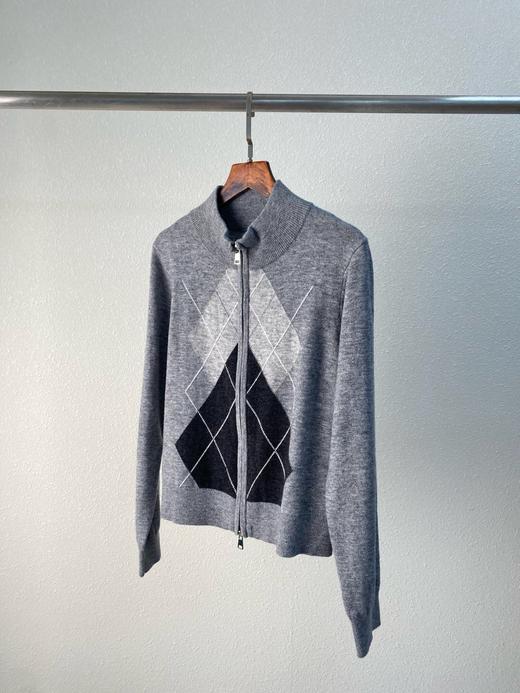 2024重磅高支羊毛毛衣！弹力舒适菱格复古半高领双拉链毛衣开衫！ 商品图0