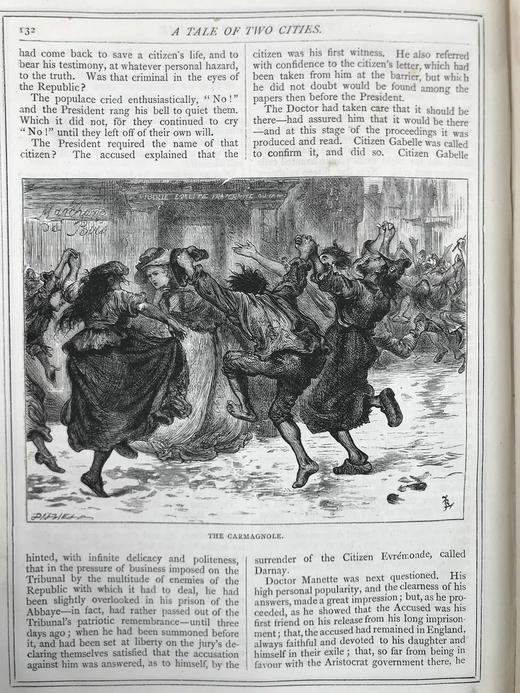 约19世纪后期 狄更斯《双城记》 25幅插图 漆布精装16开 商品图7