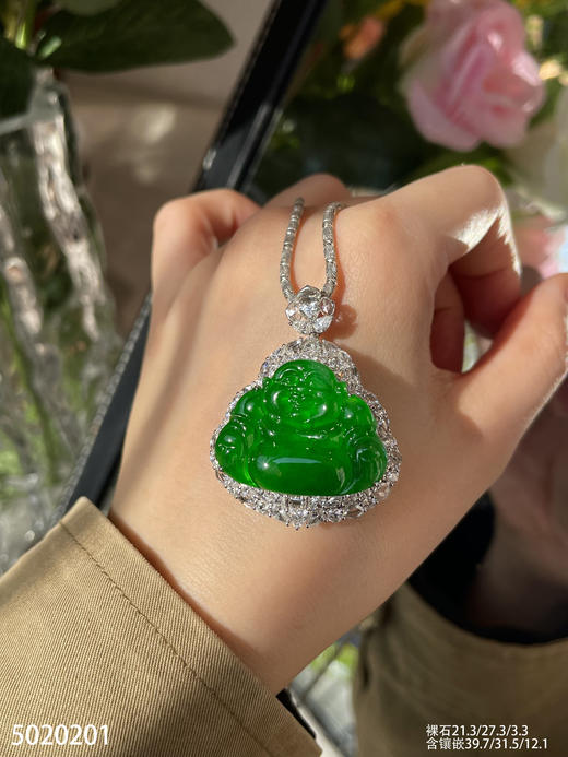 老坑玻璃种帝王绿佛公吊坠【5020201】具体价格微信咨询 商品图2