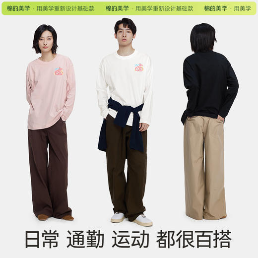 「棉的美学」纯棉长袖t恤女秋冬韩系宽松圆领卡通印花上衣打底衫ins 商品图2