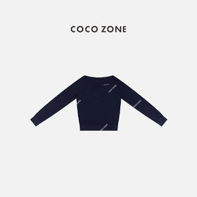 COCO ZONE 100绵羊毛春季一字肩字母长袖针织衫CD1A0031