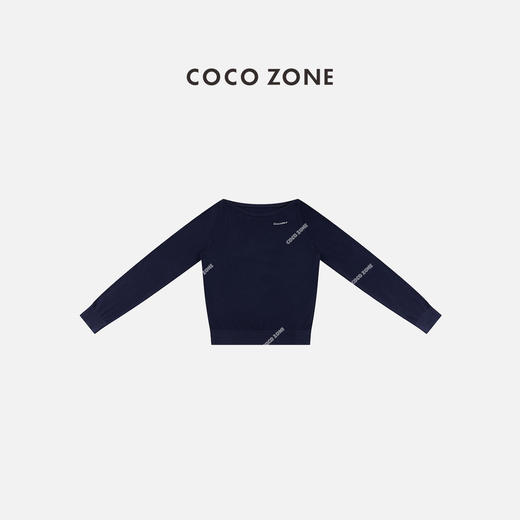 COCO ZONE 100绵羊毛春季一字肩字母长袖针织衫CD1A0031 商品图0