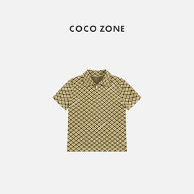 COCO ZONE 春季气质半拉链翻领短袖套头针织衫ACD1A0005
