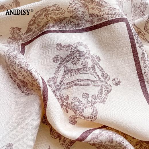  时尚双面异色真丝羊毛小方巾围巾 商品图3