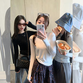 <曾小咸推荐>基础款3色修身显瘦长袖T恤打底衫