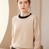 【高货QJ】全新升级【铂金会员330/天猫439/差价109】(60749) 洛诗琳秋冬新款拼色打底衫韩系套头宽松羊绒混纺针织衫 商品缩略图4