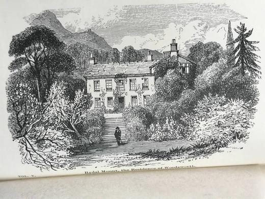 袖珍本！约19世纪后期 华兹华斯诗集（全8卷） 10幅版画插图 漆布精装64开 商品图12