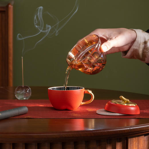 热卖！上新了故宫·百事如意茶香茶具套组礼盒 一套内含茶壶、茶杯、檀香、水晶香坐、杯垫  精选德化陶瓷  典雅华丽 商品图2