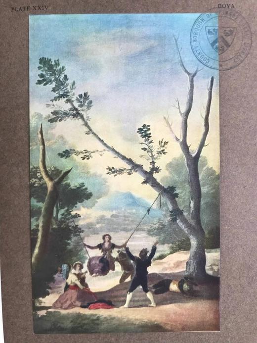 含藏书票！1921年 西班牙绘画 52幅插图（含10幅彩色手工贴图） 真皮脊精装大16开 商品图12