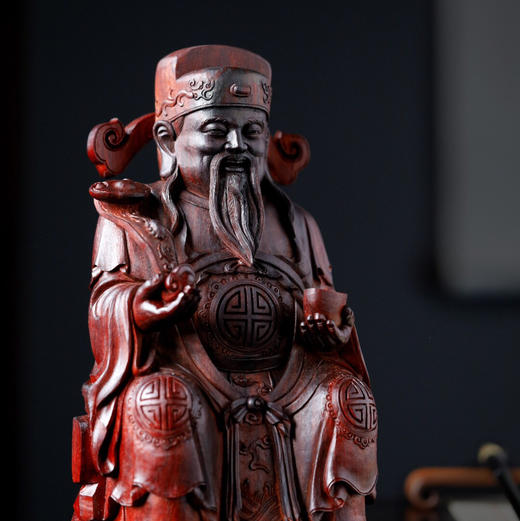 【青山特惠】小叶紫檀 | 如意财神高油密老料雕刻 b28 商品图2