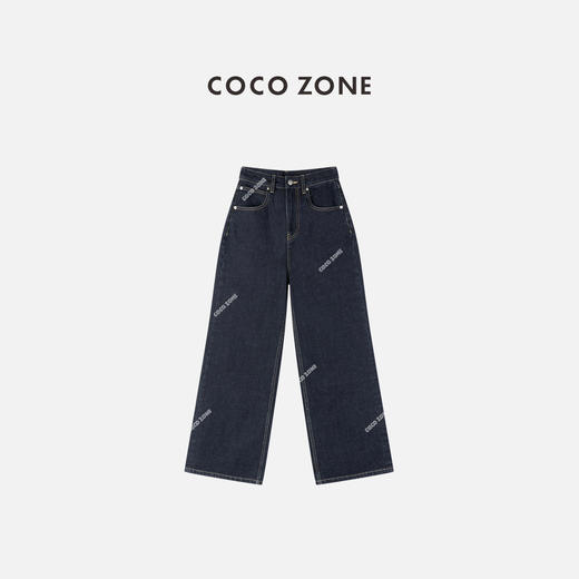 COCO ZONE 100棉美式显瘦百搭通勤直筒牛仔裤ACD1A0126 商品图0